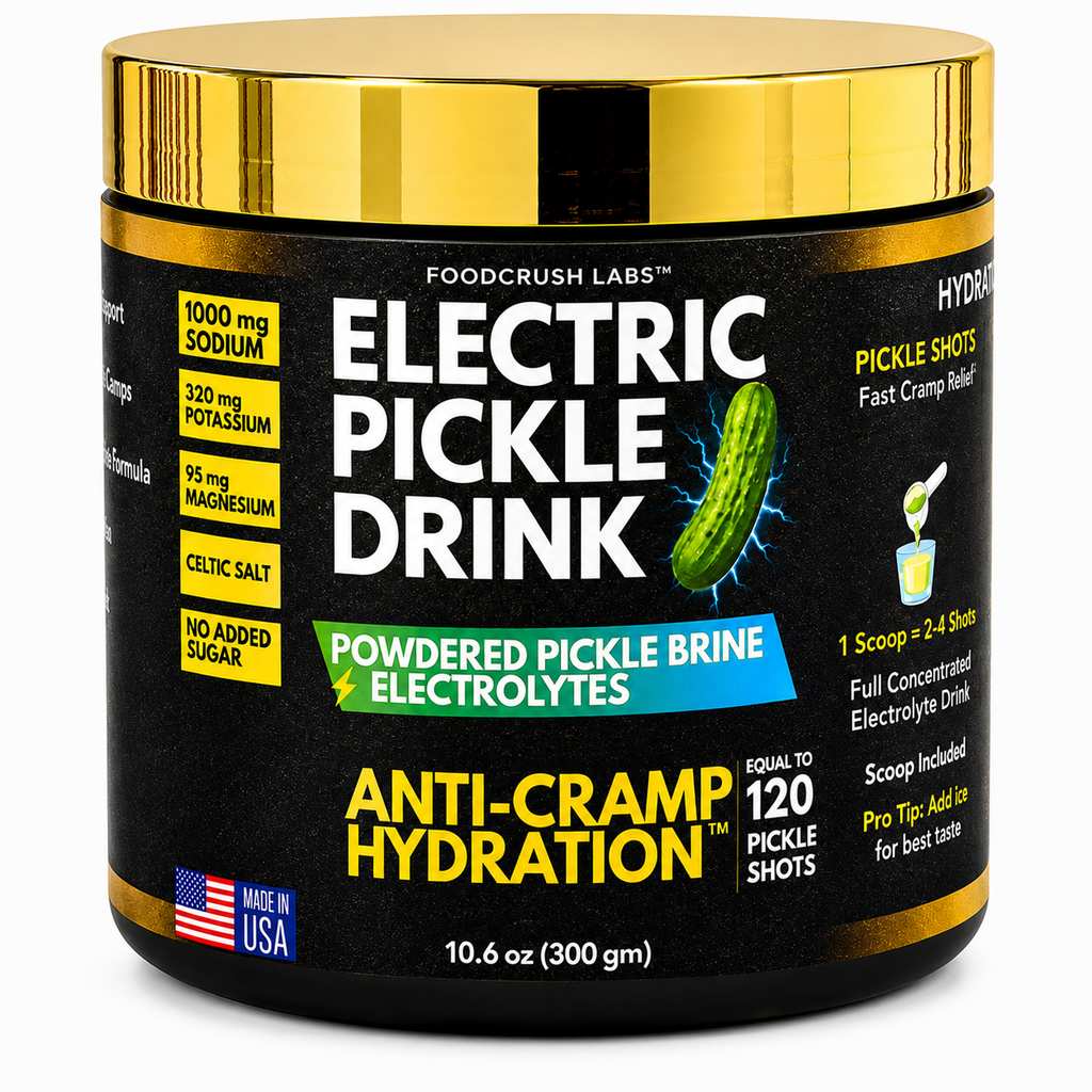 Electric Pickle Drink - Electrolytes Powder Drink Mix - Anti-Cramp Hydration - Relieve Cramps + Superior Electrolyte Hydration-(300G Tub) Equal to 120 pickle shots